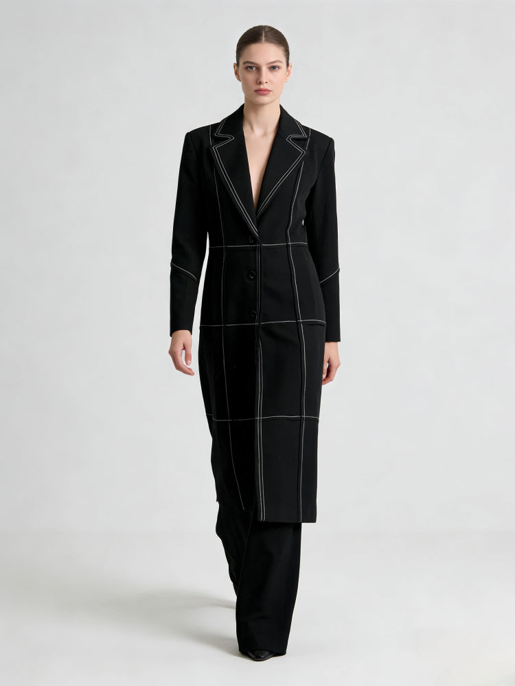 TWOTWINSTYLE Lapel Long Sleeve Loose Designer Trench Coat