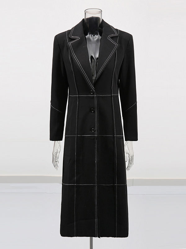 TWOTWINSTYLE Lapel Long Sleeve Loose Designer Trench Coat