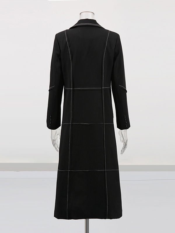 TWOTWINSTYLE Lapel Long Sleeve Loose Designer Trench Coat