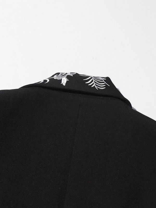 TWOTWINSTYLE Lapel Patchwork Print Tunic Temperament Blazers