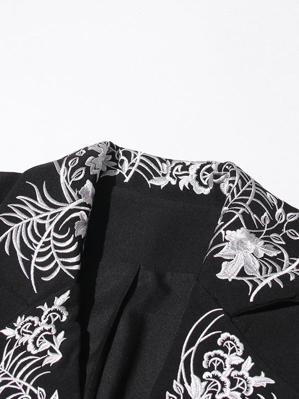 TWOTWINSTYLE Lapel Patchwork Print Tunic Temperament Blazers
