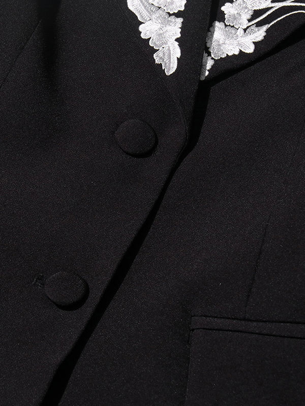 TWOTWINSTYLE Lapel Patchwork Print Tunic Temperament Blazers