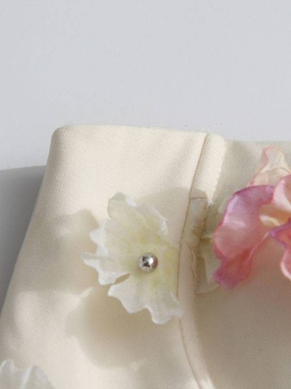 TWOTWINSTYLE Off Shoulder Patchwork 3D Flower Chic Midi Dress