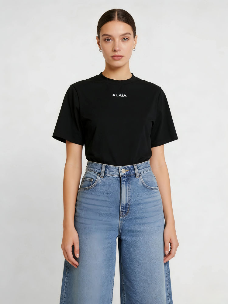 TWOTWINSTYLE Short Sleeve Spliced Print Designer Bodysuit