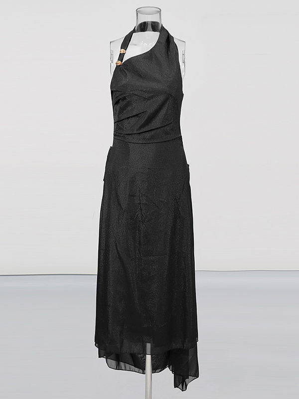 TWOTWINSTYLE Sleeveless Tunic Asymmetrical Hem Fashion Midi Dress