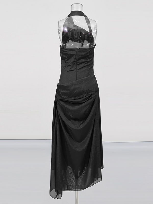 TWOTWINSTYLE Sleeveless Tunic Asymmetrical Hem Fashion Midi Dress