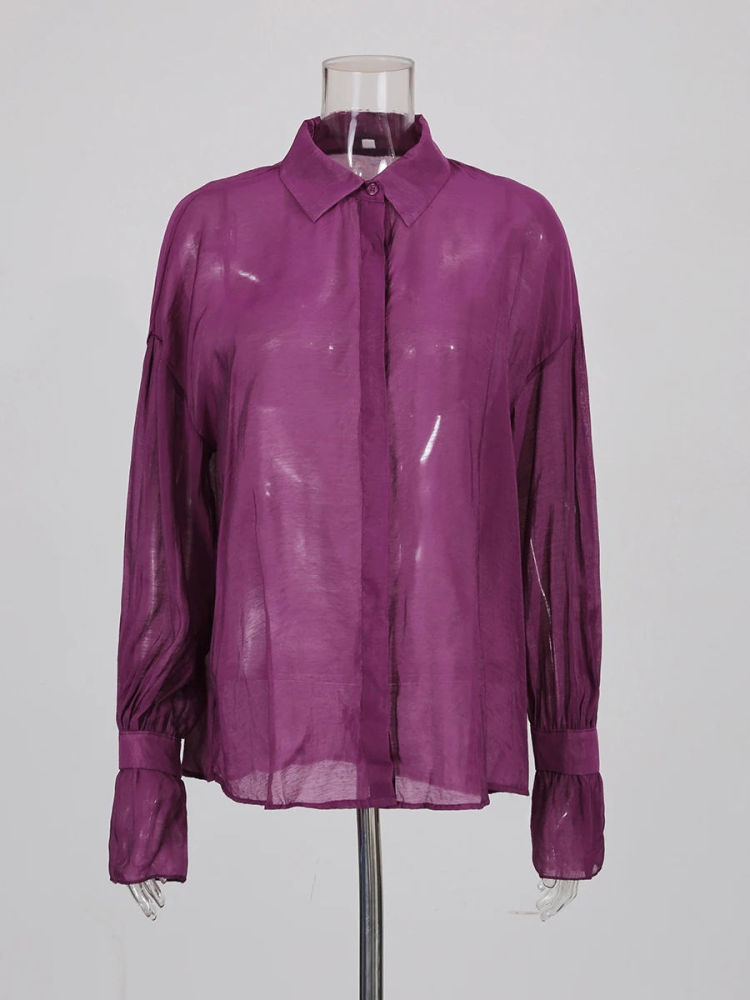 TWOTWINSTYLE Latern Sleeve Loose Shirt Top