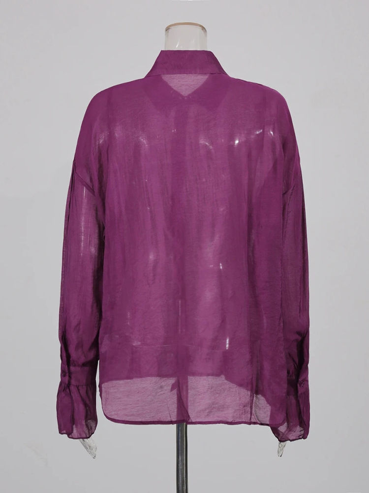 TWOTWINSTYLE Latern Sleeve Loose Shirt Top
