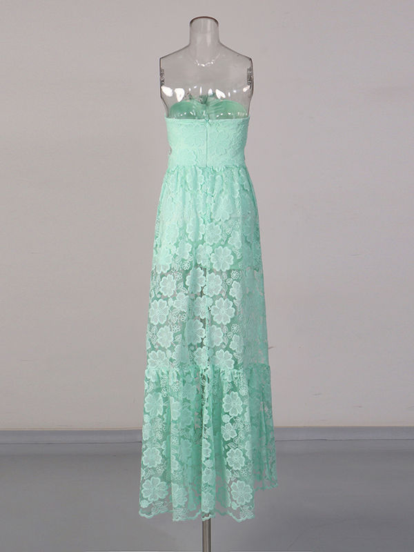 TWOTWINSTYLE Patchwork 3D Flower Side Split Elegant Dress