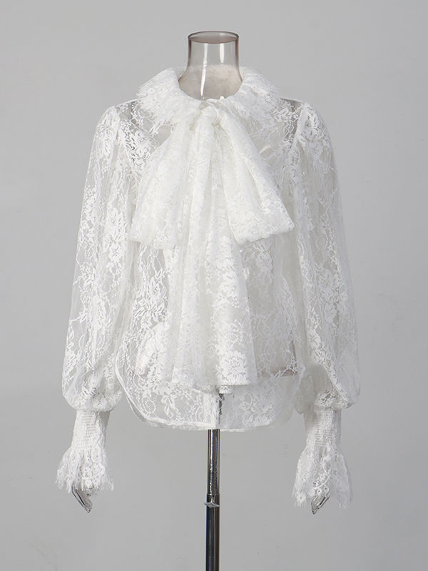 TWOTWINSTYLE Designer Lapel Patchwork Bowknot Shirt