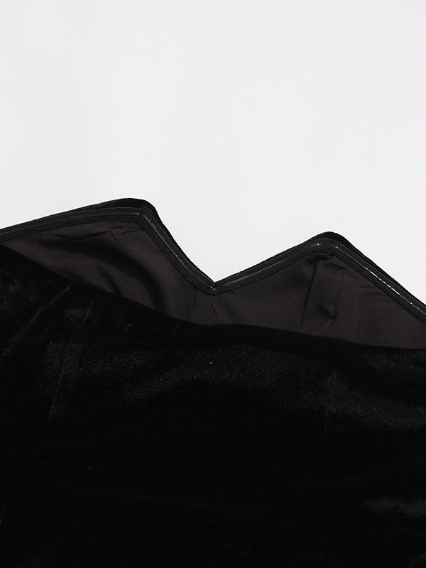 TWOTWINSTYLE Spliced Metal Button Tunic Strapless Dress