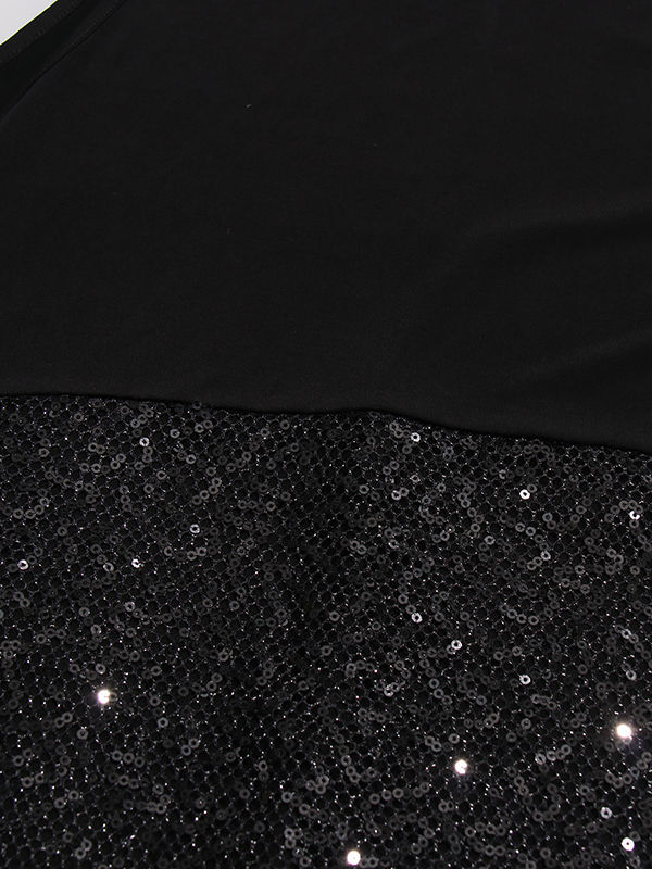 TWOTWINSTYLE Spliced Sequins Slimming Designer Mini Dress