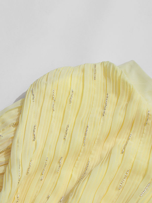 TWOTWINSTYLE Stand Collar Tunic Spliced Ruffles Elegant Dress