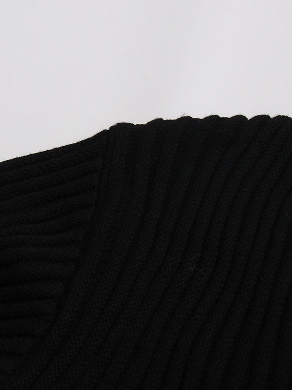 TWOTWINSTYLE Solid Long Sleeve Spliced Lace Slimming Sweater