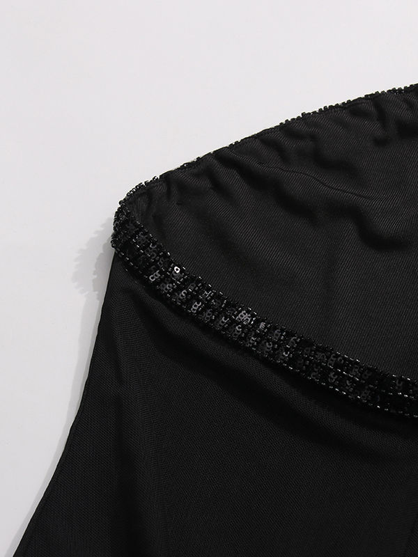 TWOTWINSTYLE Backless Patchwork Ruffles Slimming Dress