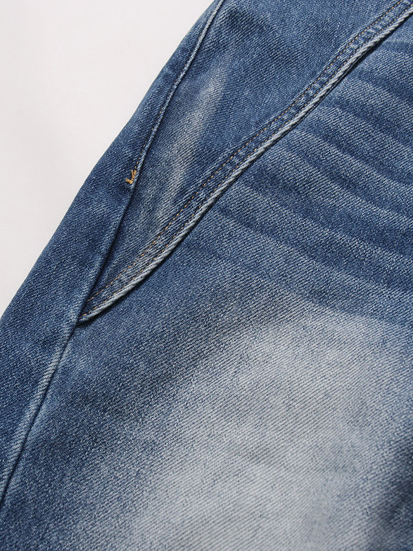 TWOTWINSTYLE Designer Hit Color Loose Denim Pants