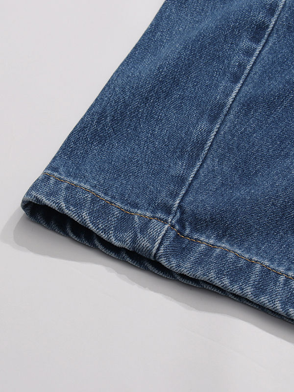 TWOTWINSTYLE Designer Hit Color Loose Denim Pants