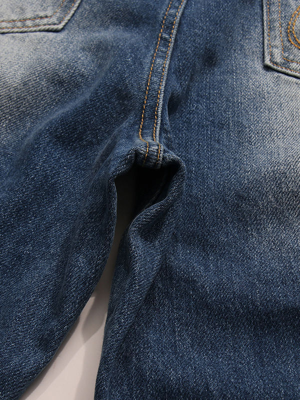 TWOTWINSTYLE Designer Hit Color Loose Denim Pants