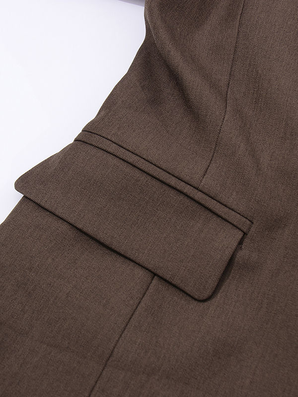 TWOTWINSTYLE Hit Color Lapel High Waist Temperament Coat