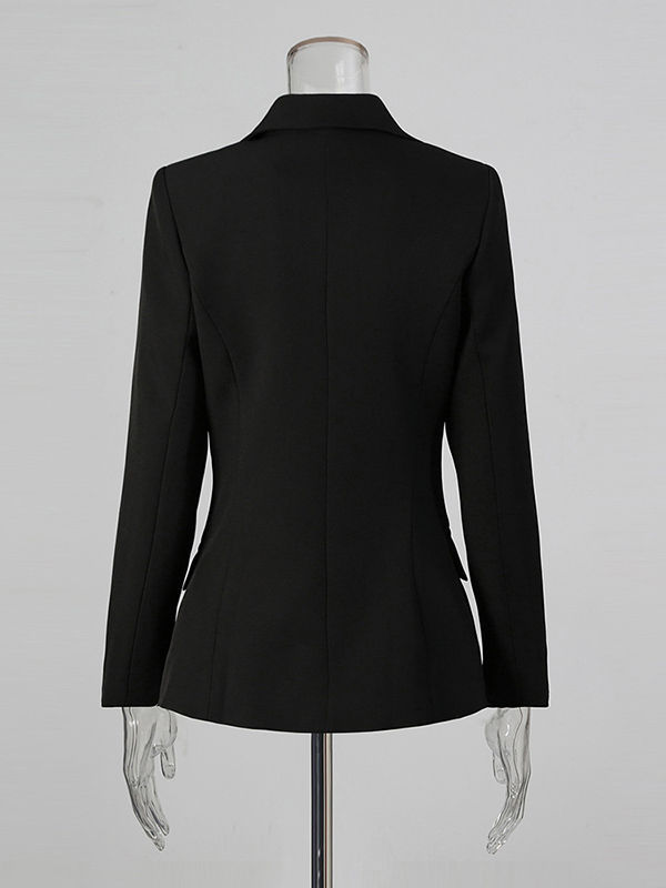 TWOTWINSTYLE Hit Color Lapel Long Sleeve Fashion Blazers