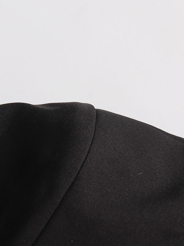TWOTWINSTYLE Round Neck Loose Spliced Appliques Chic Coat