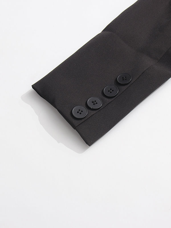 TWOTWINSTYLE Solid Off Shoulder Spliced Single Breasted Designer Coat