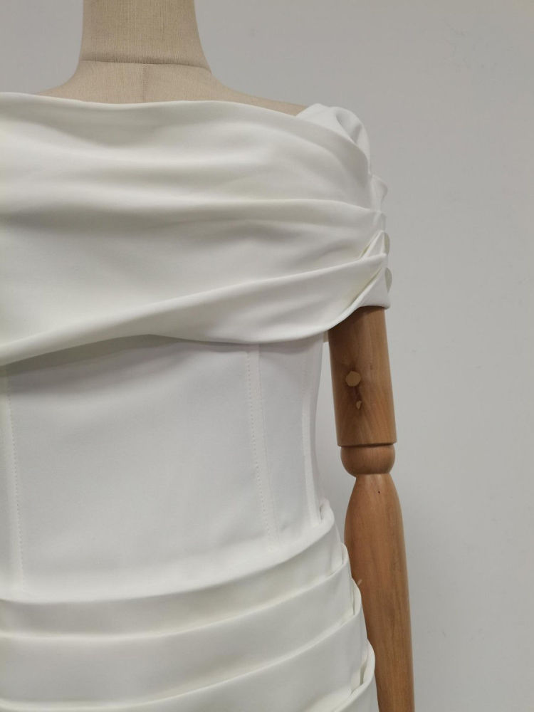 TWOTWINSTYLE Off Shoulder Tunic Midi Dress