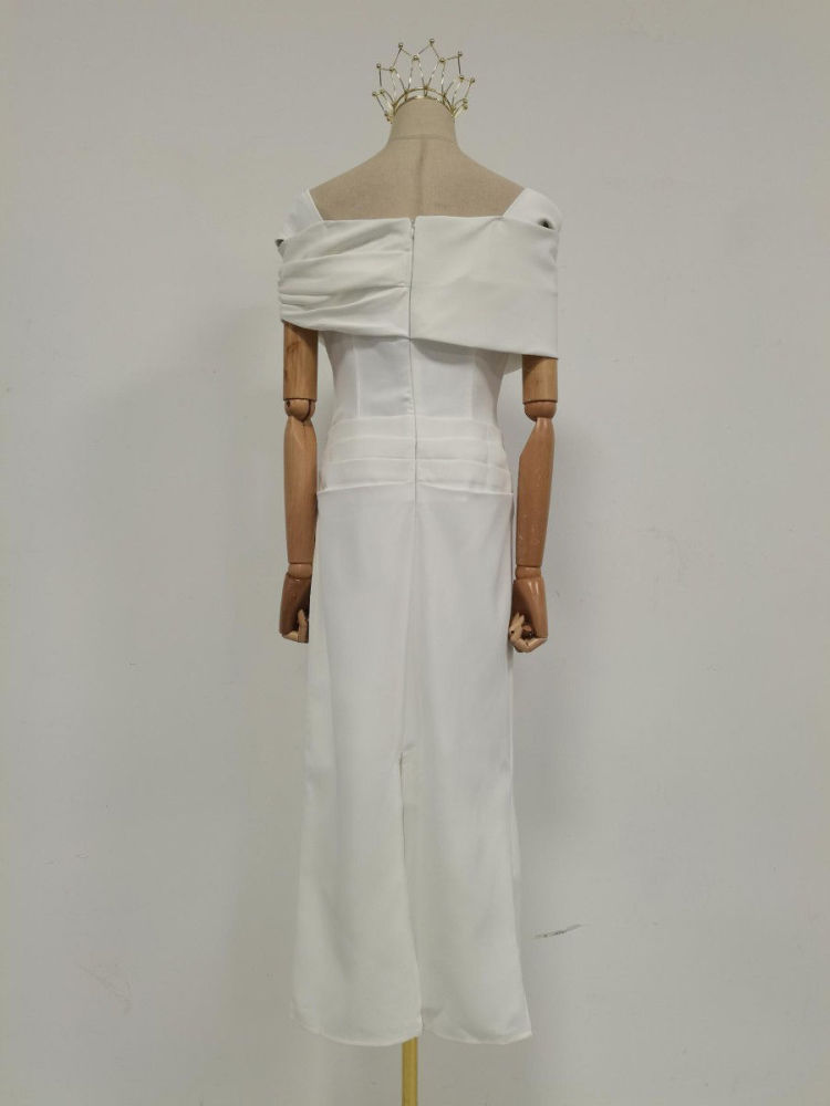 TWOTWINSTYLE Off Shoulder Tunic Midi Dress
