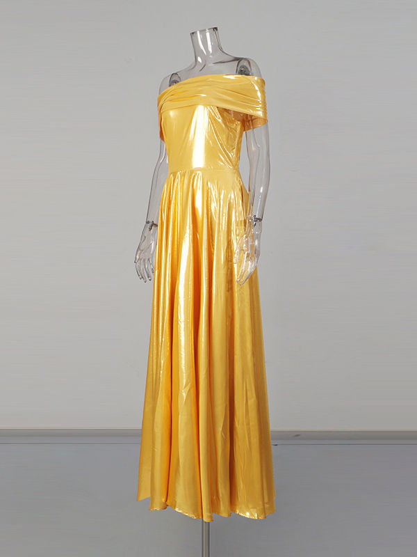 TWOTWINSTYLE Off Shoulder Tunic Designer Maxi Dress