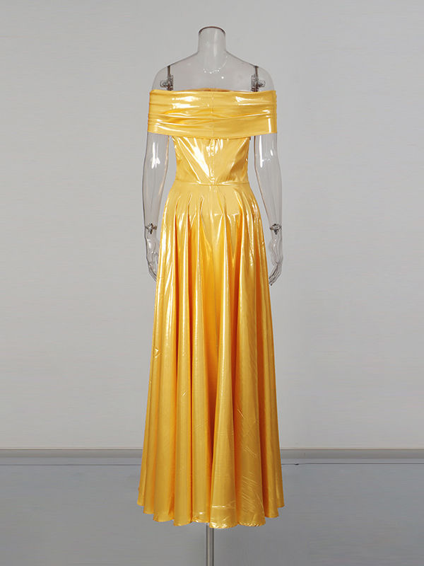 TWOTWINSTYLE Off Shoulder Tunic Designer Maxi Dress