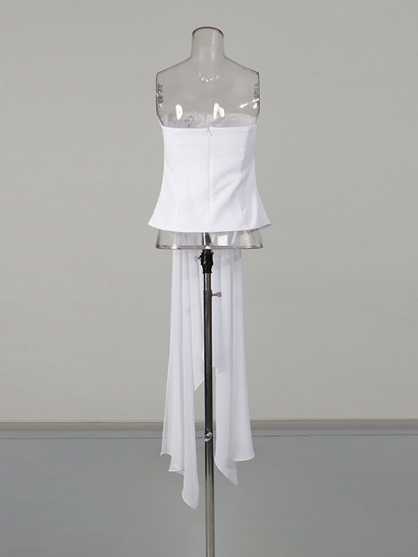 TWOTWINSTYLE Solid Patchwork Laec Up Tunic Elegant Vest