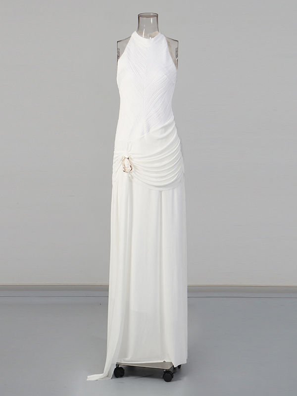 TWOTWINSTYLE Sleeveless Solid Elegant Long Dress
