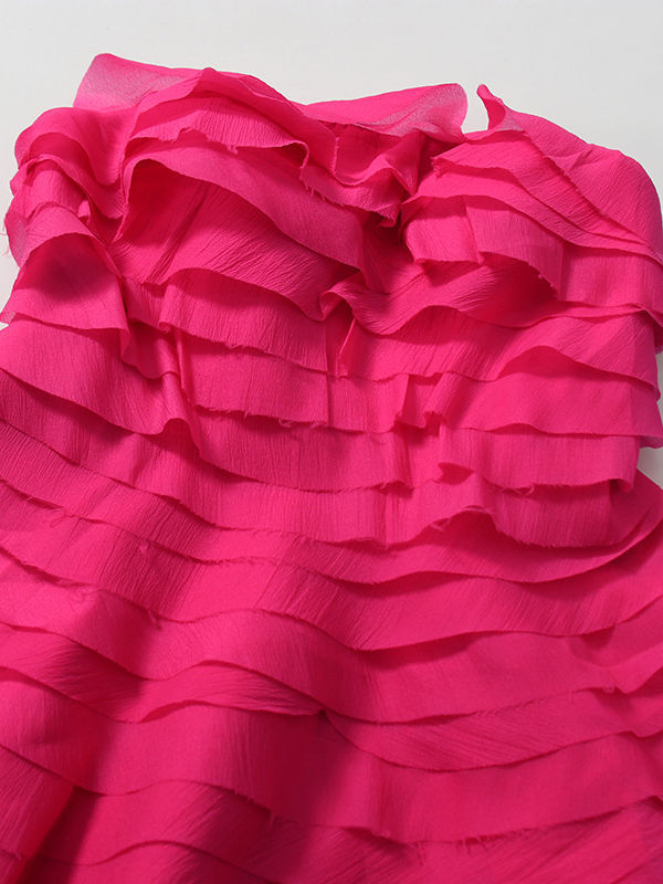 TWOTWINSTYLE Solid High Waist Fashion Strapless Dress