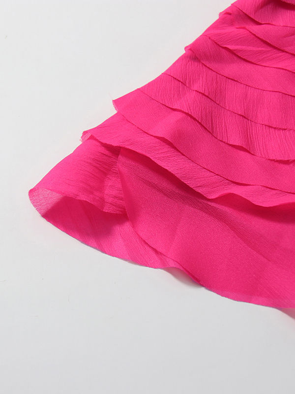 TWOTWINSTYLE Solid High Waist Fashion Strapless Dress