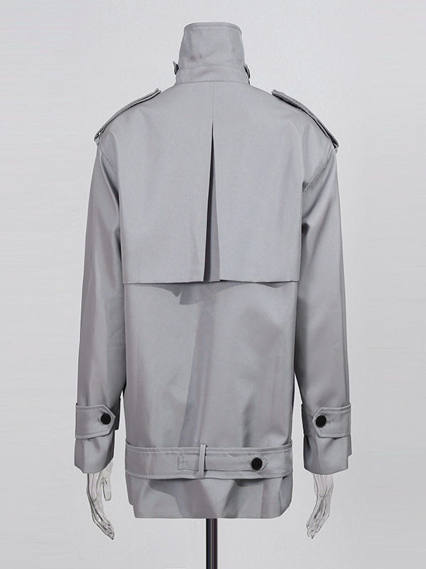 TWOTWINSTYLE Designer Stand Collar Double Breasted Coat
