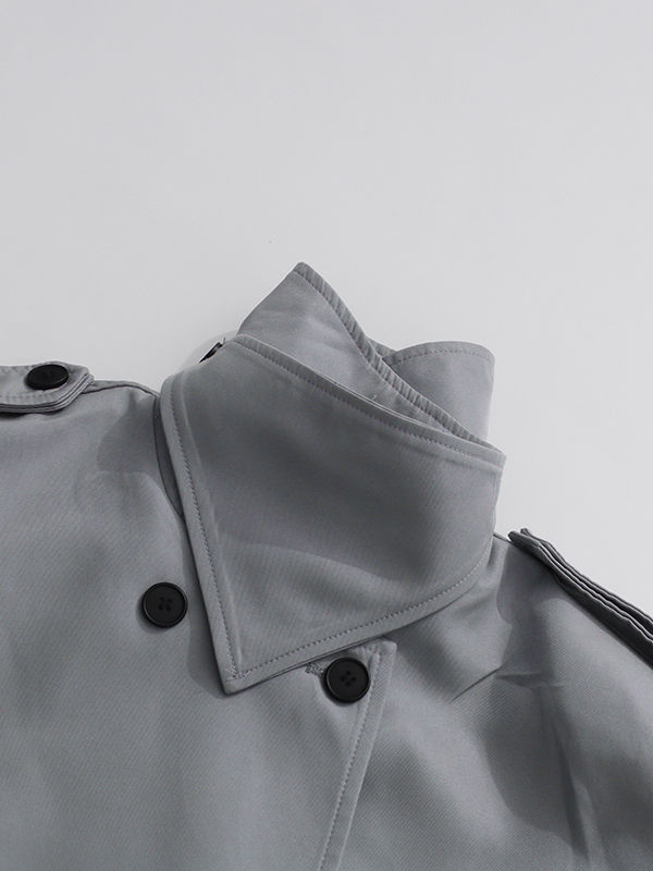 TWOTWINSTYLE Designer Stand Collar Double Breasted Coat