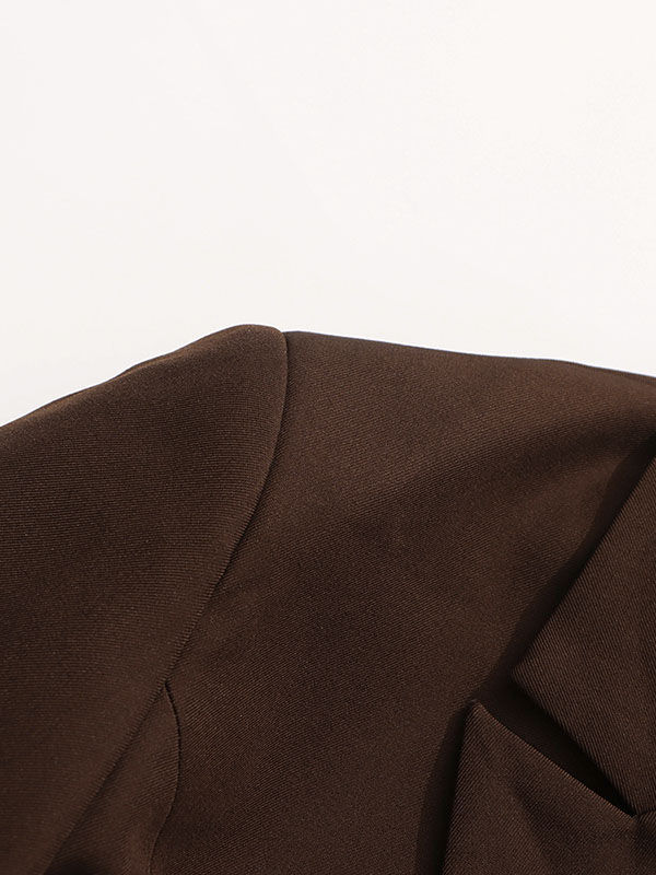 TWOTWINSTYLE Lapel Long Sleeve Spliced Lace Up Vintage Blazers
