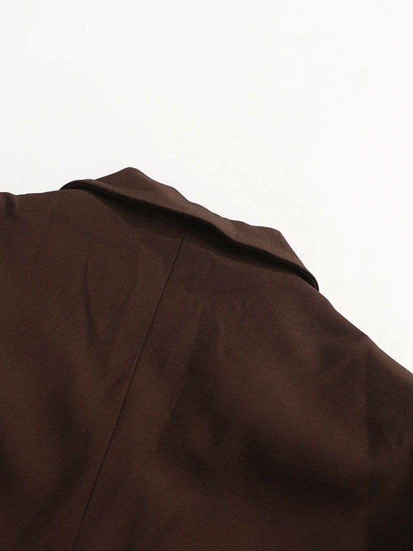 TWOTWINSTYLE Lapel Long Sleeve Spliced Lace Up Vintage Blazers