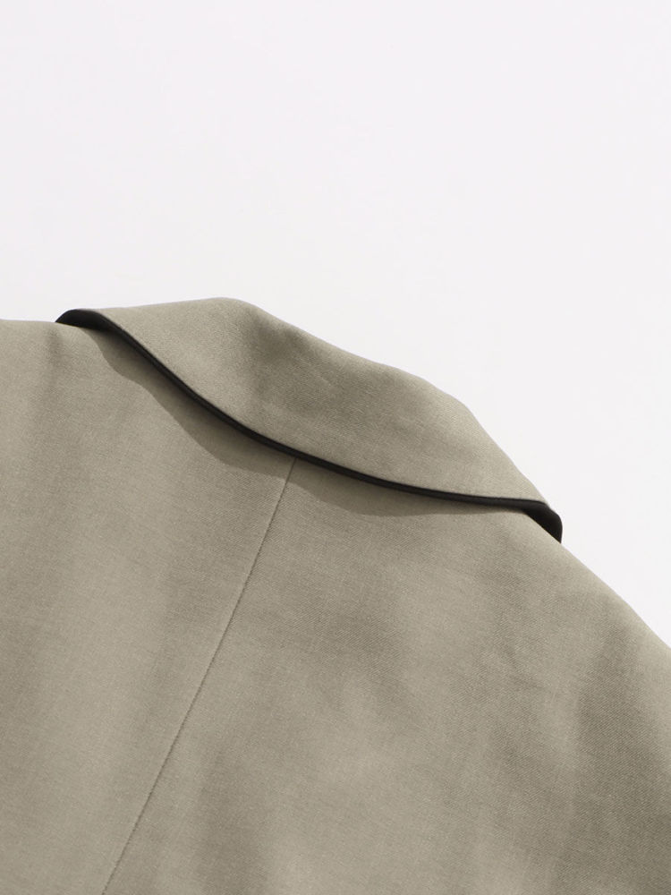 TWOTWINSTYLE Lapel Patchwork Drawstring High Waist Fashion Coat