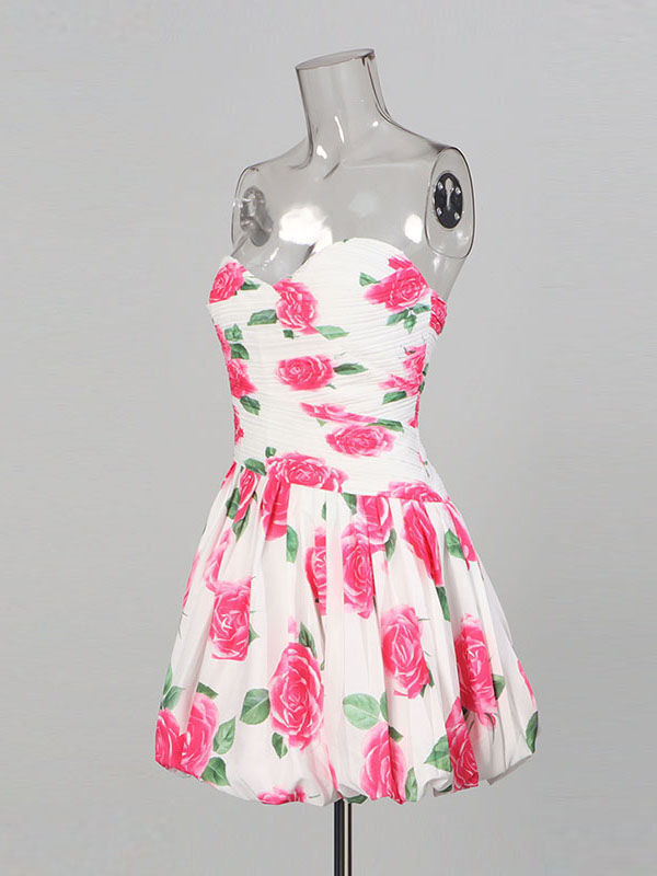 TWOTWINSTYLE Patchwork Print Tunic Strapless Chic Dress