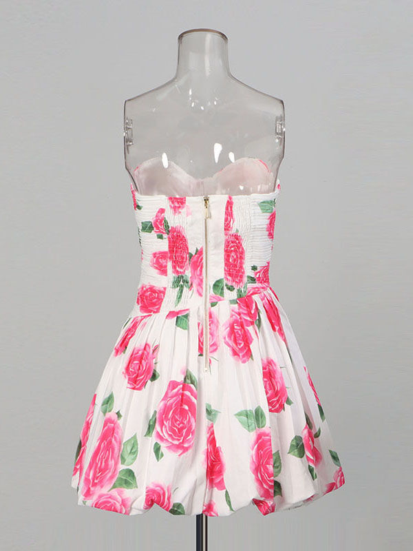 TWOTWINSTYLE Patchwork Print Tunic Strapless Chic Dress