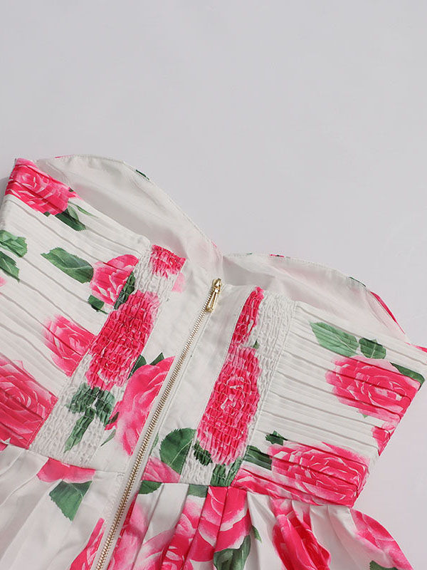 TWOTWINSTYLE Patchwork Print Tunic Strapless Chic Dress