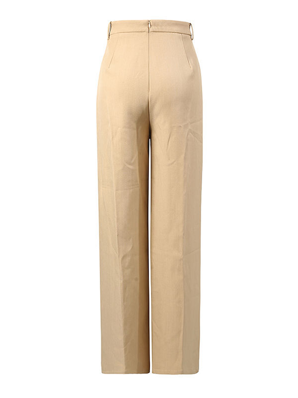 TWOTWINSTYLE Round Neck Long Sleeve Crop Top Solid Loose Pants Fashion Two Piece Set