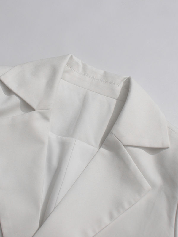 TWOTWINSTYLE Solid Lapel Patchwork Belt Designer Coat