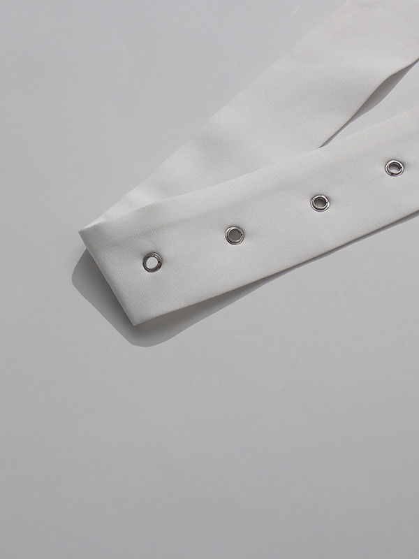 TWOTWINSTYLE Solid Lapel Patchwork Belt Designer Coat