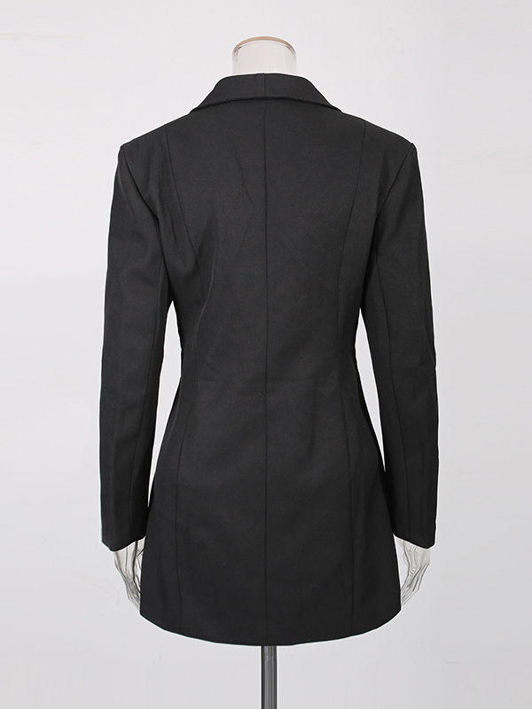 TWOTWINSTYLE Solid Lapel Patchwork Belt Temperament Coat
