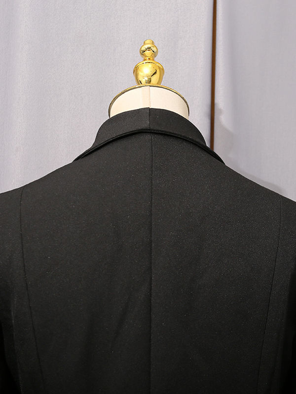 TWOTWINSTYLE Solid Lapel Patchwork Belt Temperament Coat