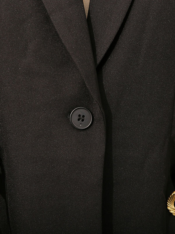 TWOTWINSTYLE Solid Lapel Patchwork Belt Temperament Coat