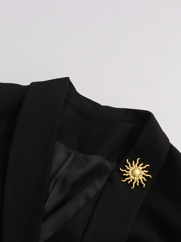 TWOTWINSTYLE Solid Patchwork Double Breasted Temperament Blazers