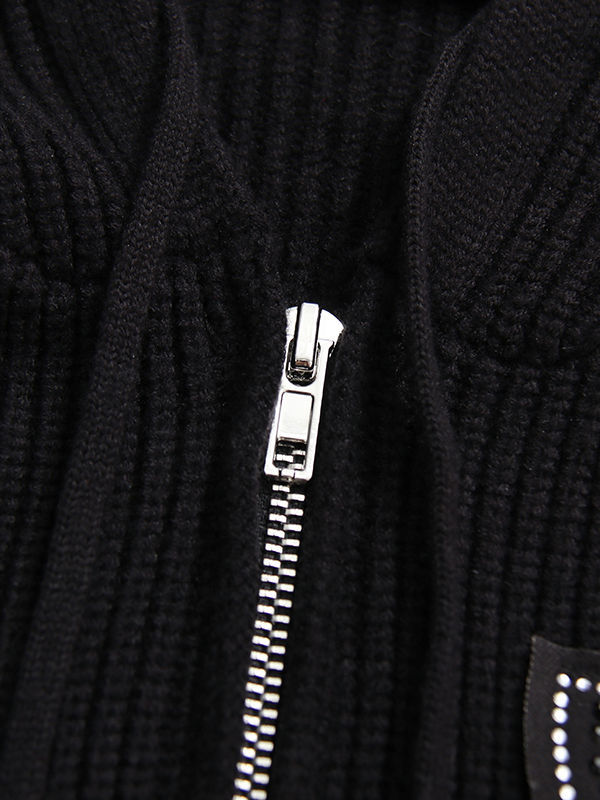 TWOTWINSTYLE Spliced Hooded Slimming Vintage Sweater